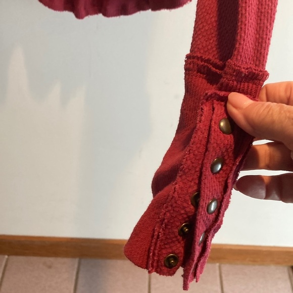 We The Free Red Fitted Ribbed Long Sleeve Top - Picture 6 of 6